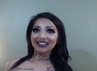 Tight tattooed Latina in her first homemade POV film - big tits
