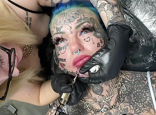 mulher-madura, perfurado, fetiche, tatuagem