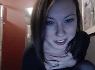 Webcam brunette babe teasing seducing homemade and having fun at home