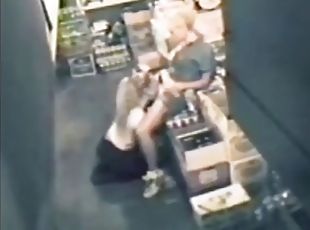 Lesbian caught at work security cam