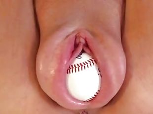 Baseball ball inside vagina