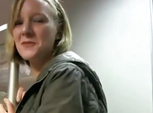 Cute Blonde German Hot Blowjob In Train