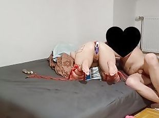 Princess gets tied up, used and creampied by Daddy