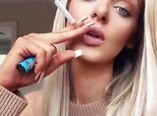dilettant, babe, blondine, fetisch, allein, rauchen