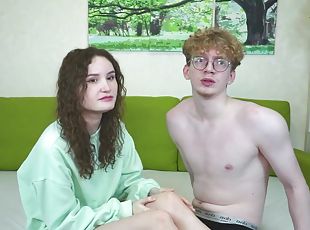 Nerdy Teen Camgirl - Homemade sex with real 19yo couple