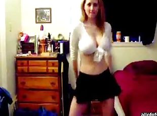 Hot Blonde Showing Her Big Natural Tits While Dancing