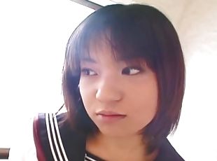 asiático, colegiala-schoolgirl, japonés, guapa