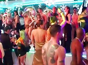 Party girls dancing to the music and fucking guys in a club