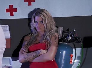 Tattooed Blonde With Long Hair Swallows Cum In POV Shoot