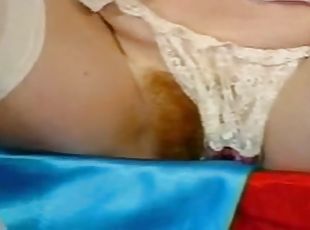 Vintage milf with plump natural boobs gets her hairy pussy fucked
