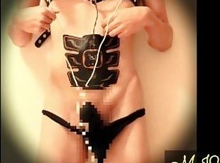 Hentai Japanese man cumshot orgasm masturbation.Nipple toy with body harness and Sextoy.