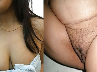 asiático, tetas-grandes, cuatro-patas, masturbación, coño-pussy, esposa, hardcore, casero, mamá, indio