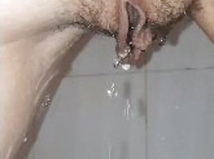 banhos, peluda, mijando, cona-pussy, esguincho, amador, duplo, pov, fetiche, chuveiro