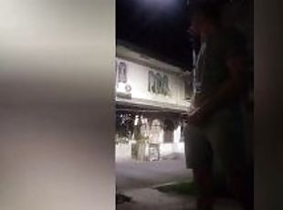 Foreigner jerking off his penis in public almost got caught twice philippines manila San Juan city!!