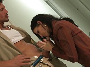 Sexy beauty India Summer is getting cum in mouth