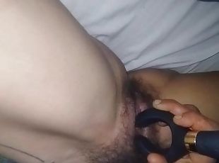 POV under my sheets. Masturbating early in the morning. Watch my hairy pussy quint
