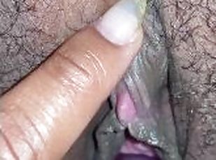 Close Up Pink Clit Rubbing with Winking Asshole & Creamy Squirt  Ebony Lesbian Girlfriends