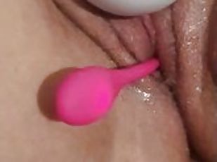 Anal toy play,soaking pussy