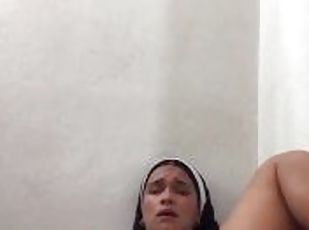 Latina nun gets horny in church gets caught