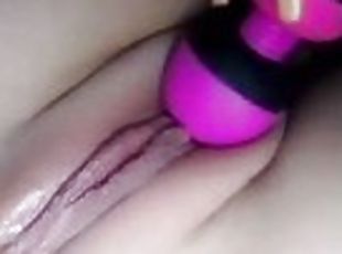 Horny 18 year old blonde squirting from vibrator