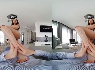 Gorgeous VR shows teen riding like a goddess
