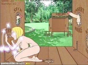 gaura-in-perete, blonda, animatie, hentai