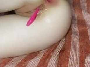 Fisting my tight ass with a pink vibrator in :)