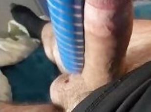 Teasing My Hard Cock With My New Vibrator!