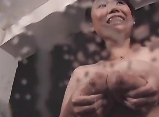 Japanese girl squirts tit milk far