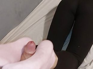 fit girlfriend in leggings gives sockjob and sexiest footjob ever.