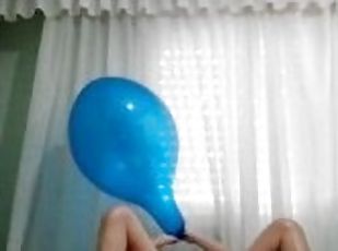 A huge balloon and an extra horny pussy!!!. To my fetish fan????????