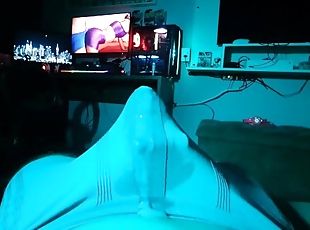 3 vibrators at the same time, cumming in underwear, solo male