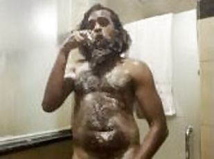 Public hairy sexy pornstar Rock Mercury shower cam