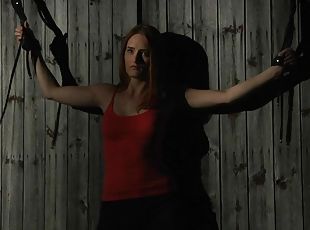 Rebellious redhead slave tamed for a rough bdsm submission