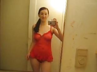 Homemade POV video taken by the hot sexy girl in the bathroom