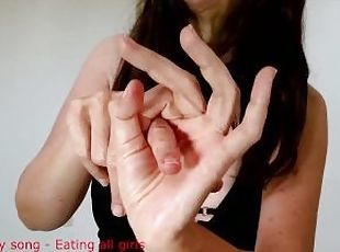 Amazing Hands Fetish teasing with two porn songs