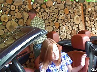 After her driving lesson this redhead gets fucked by her teacher