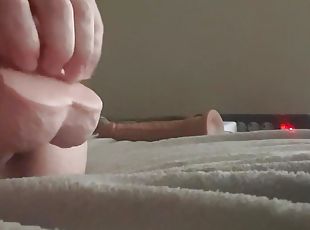 stretching my hole with 11 inch dildo 