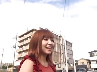 Redhead JApanese MILF Hasegawa Rui fucked after being picked up