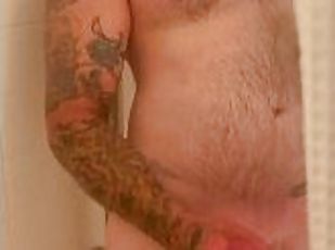 Hotel guest masterbating in shower