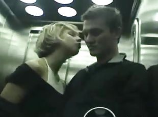 POV video of a hot intensive blowjob filmed in the elevator