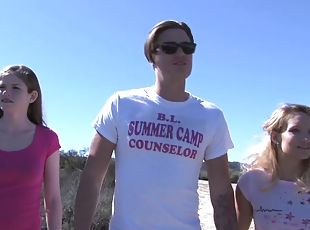 Cali is on a hike with camp counselor Bradley when they walk up on a nice picnic spot