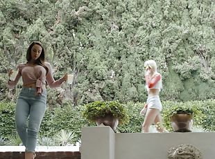 Outdoor lesbian sex action with Chanel Preston and Kenna James