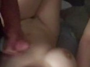 Emo girl love getting cum on her tits