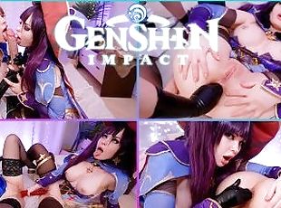4K Genshin: Mona & Lisa Fucking & Squirt