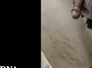 At work pissing. Letting Pee drip from my uncut dick
