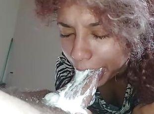 ebony teen slut who stuffed her throat in the dick until the creampie came out until she gagged????????