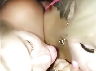 Threesome european pussy fuck and deepthroat with two thick blondes handjob cumshot