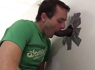 White guy meets black dick in the bathroom for sex