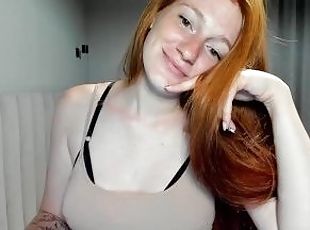 behåret, fisse-pussy, amatør, rødhåret, webcam, fetish, solo, rygende, tatovering